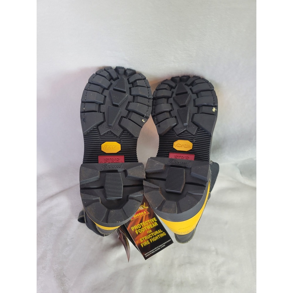 Thorogood Hellfire Steeltoe Fireman Boots Utility Black Yellow Size M/5 W/6.5 - Picture 5 of 10